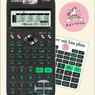 Decal nút dán máy tính casio 580