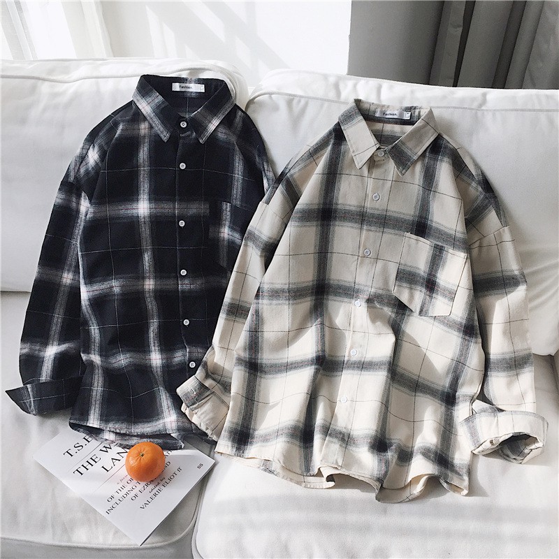 Áo sơ mi dài tay kẻ caro nam phong cách Hàn Quốc - KB01 KB06 | BigBuy360 - bigbuy360.vn