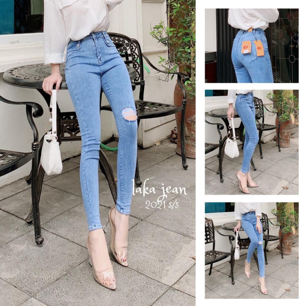 Hè Quần Jean Nữ Laka jean lưng Cao dáng ôm skinny, co giãn 4 chiều B96.06 đẹp