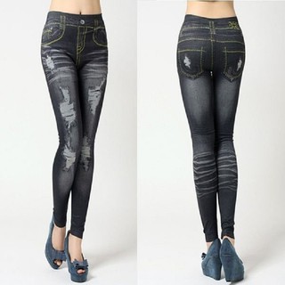 Legging giả quần jeans rách
