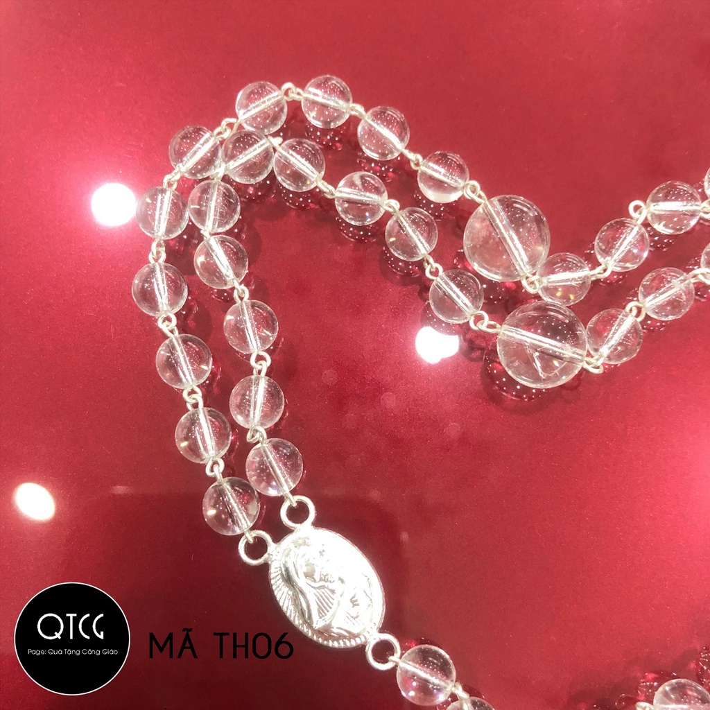 Vòng Mân Côi - Tràng Hạt Đá - Mẫu TH10 cho nam nữ - Quà tặng Công Giáo tinh tế, ý nghĩa