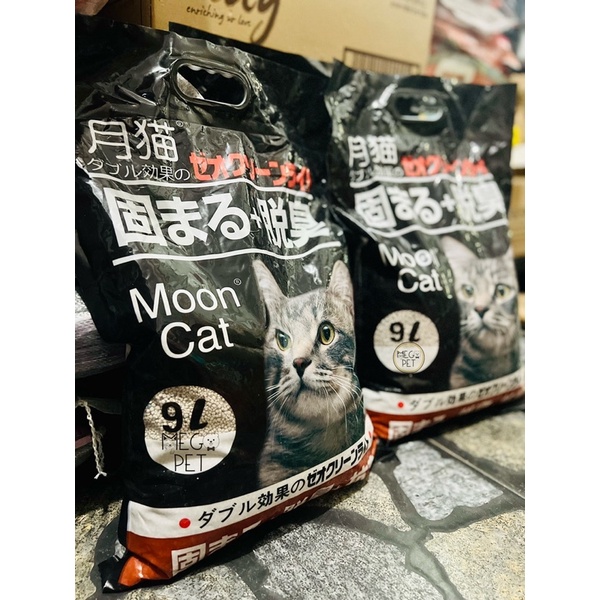 Cát Vệ Sinh cho Mèo - Cát Nhật Đen Moon Cat Chính Hãng Túi 9 Lít