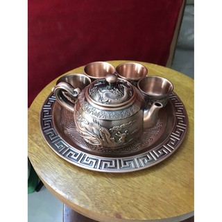 Bộ ấm chén rồng phượng đỏ