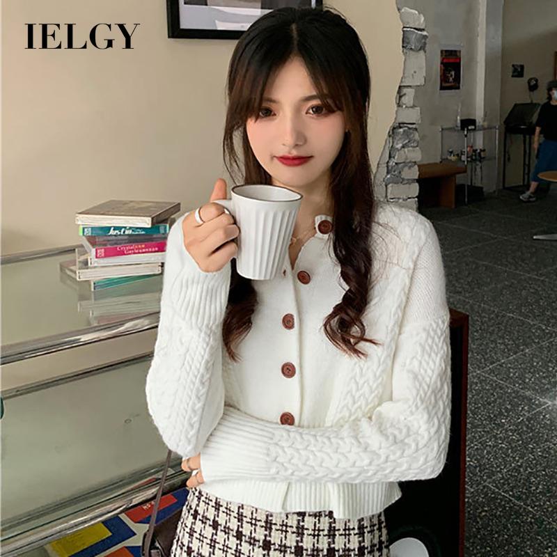 Áo cardigan len dệt kim thiết kế xoắn phong cách retro mới dành cho nữ