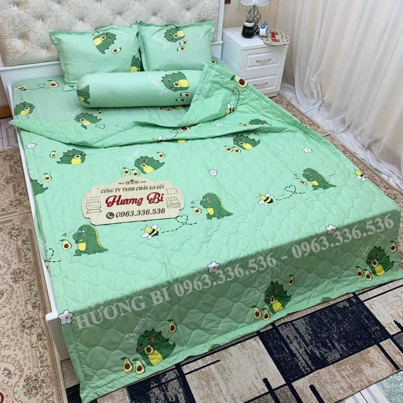 Bộ chăn ga gối set hè 5 món cottong poly.