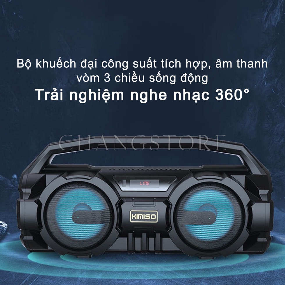 Loa Kẹo Kéo Karaoke Bluetooth Mini KIMISO Chất Lượng Âm Thanh Trong Trẻo Và Rõ Nét Cực Đã + Tặng Kèm Mic Tiện lợi