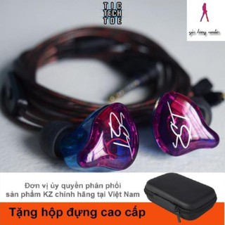 KHÔNG CÓ HÀNG Tai nghe nhét tai KZ ZST PRO có micro đàm thoại Tím mộng mơ +tặng hộp đựng tai nghe