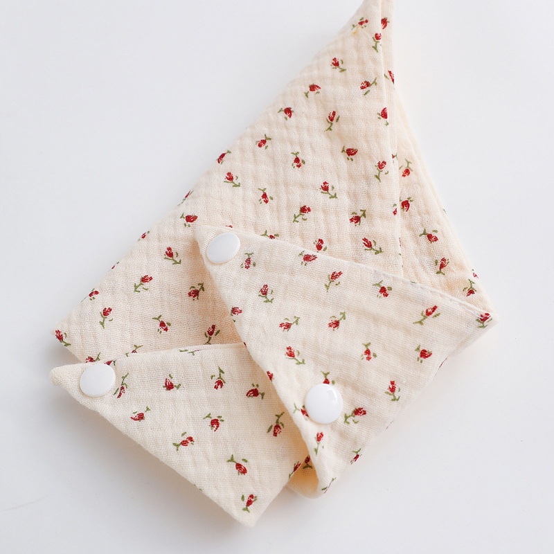 Yếm Ăn Tam Giác Bằng Vải Cotton In Họa Tiết Hoa Hoạt Hình Cho Bé