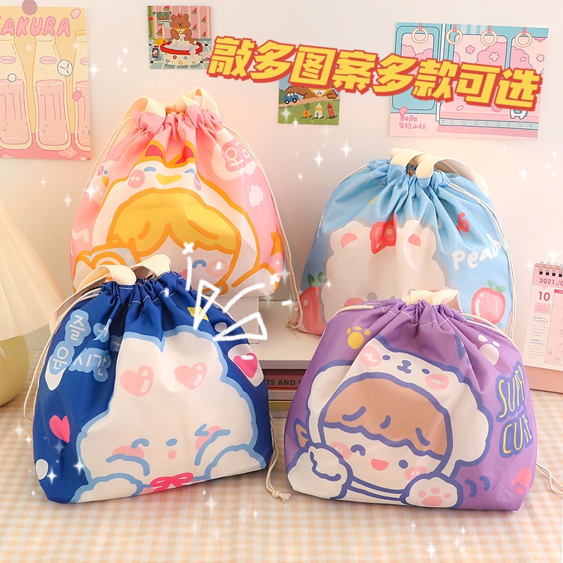 Túi Cách Nhiệt Đựng Hộp Cơm  Nhiều Mẫu Hoạt Hình Dễ Thương