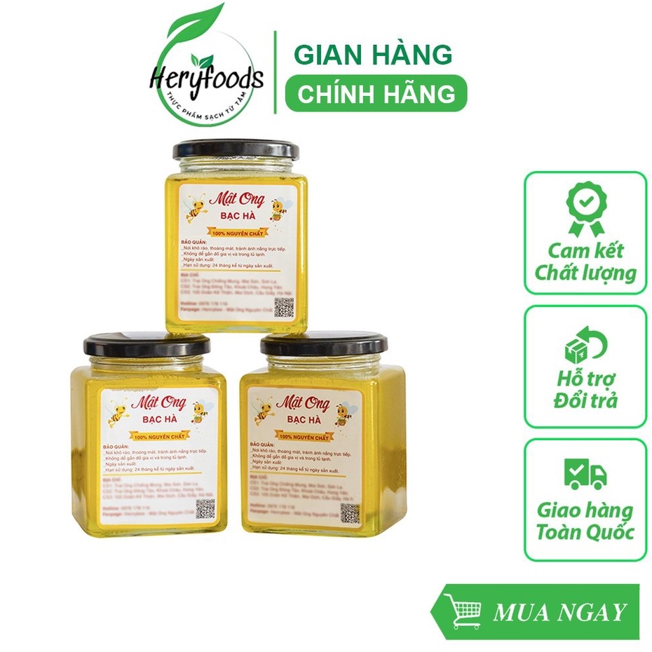 Mật ong nguyên chất tự nhiên hoa bạc hà hà giang cao cấp Henrybee