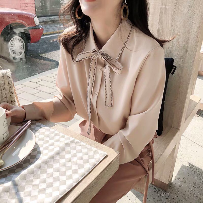 [Order] Sơ mi cách điệu cổ nơ
