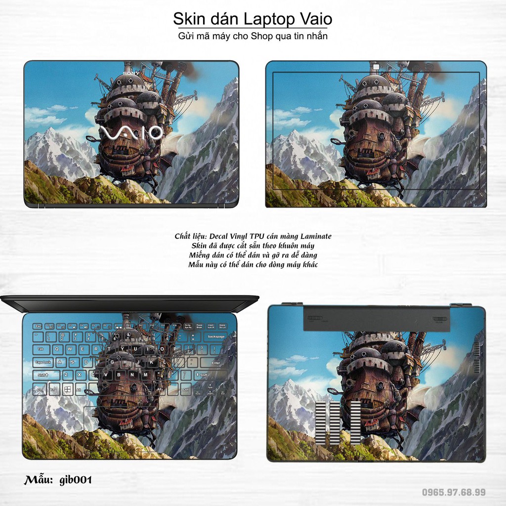Skin dán Laptop Sony Vaio in hình Ghibli (inbox mã máy cho Shop)