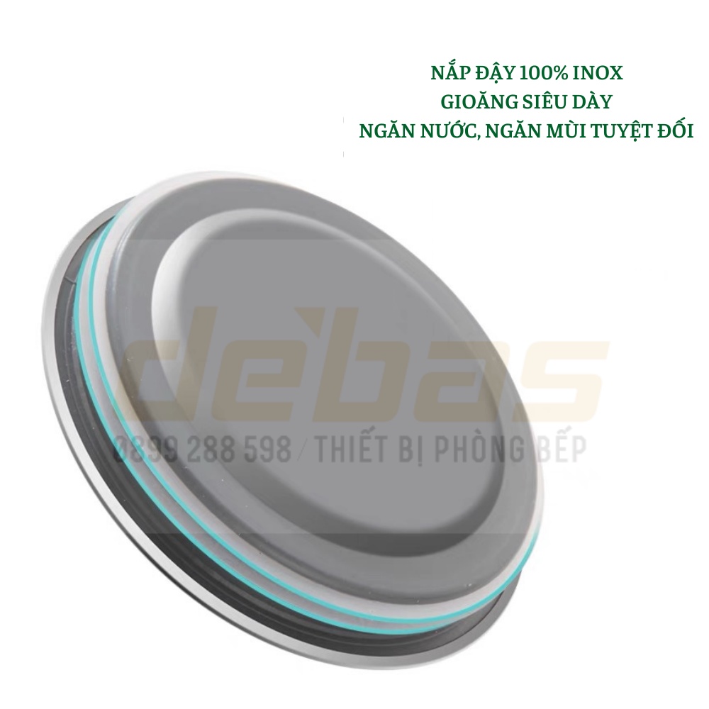 Bộ giỏ lọc rác  nắp đậy bồn rửa bát INOX SUS304 rổ giỏ lọc rác gác bồn rửa Debas