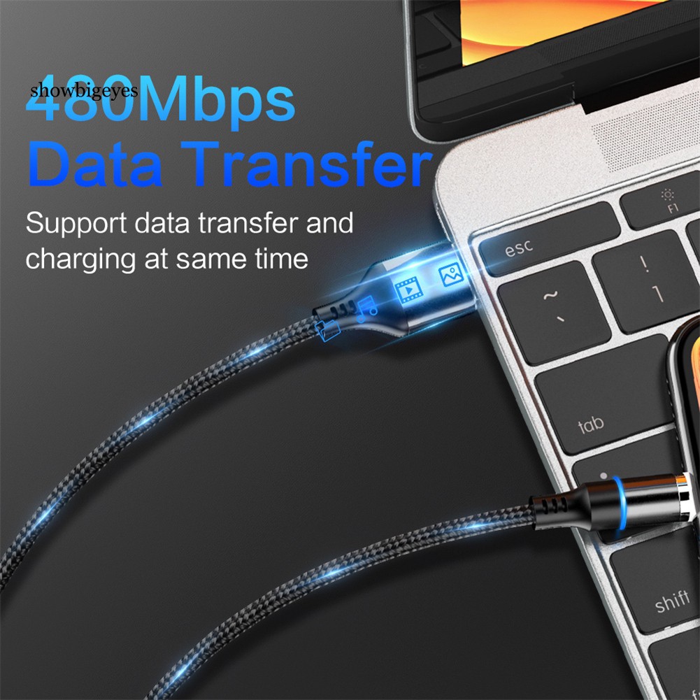 Cáp sạc nhanh từ tính 3A Micro USB Type-C cho Android iPhone