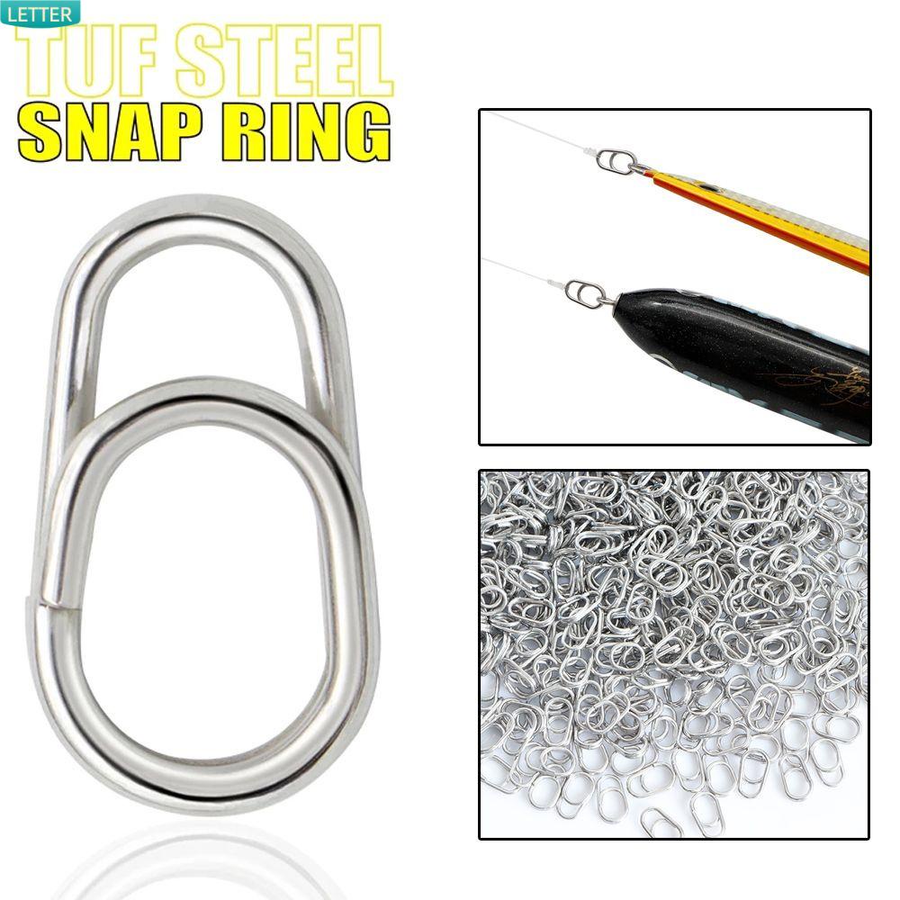 Bộ 50 Móc Khóa Hình Oval Bằng Thép Không Gỉ Bền Bỉ Chất Lượng Cao Dùng Trong Câu Cá