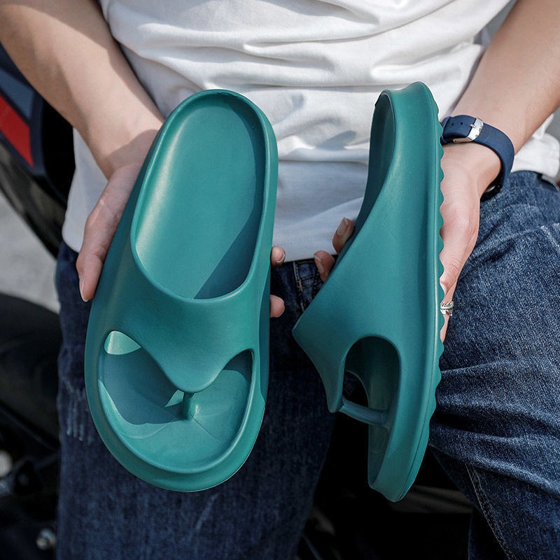 Dép Sandal Xỏ Ngón Đế Mềm Dày Dặn Chống Mùi Chống Trượt Màu Trơn Đơn Giản Thời Trang Đi Biển Cho Nam Và Nữ