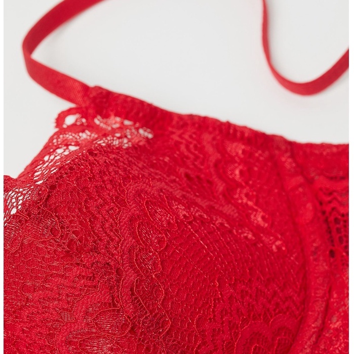 Áo Ngực Viền Ren Mút Mỏng Có Gọng Cài Sau HM Size 34B/B75