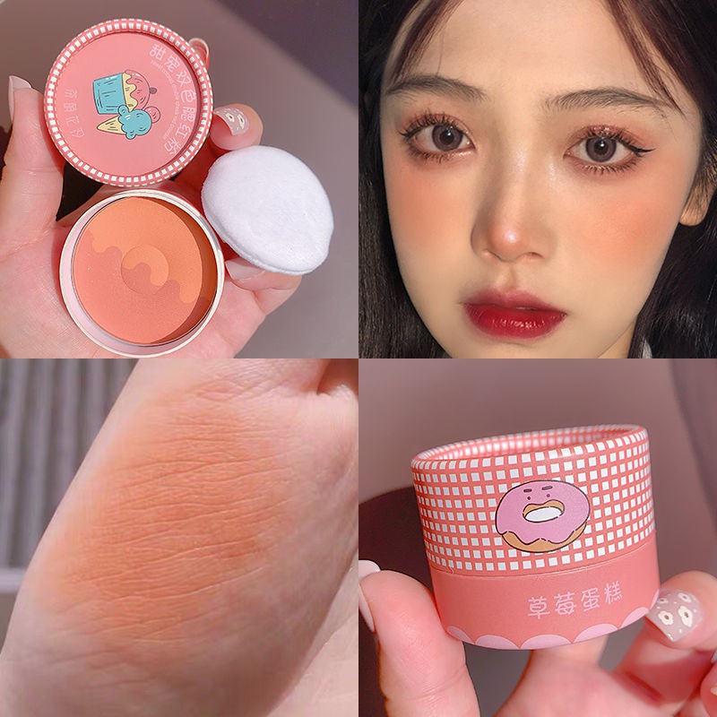 Phấn Má Hồng Hai Màu Không Thấm Nước Trang Điểm Xinh Xắn Cho Nữ Jp5