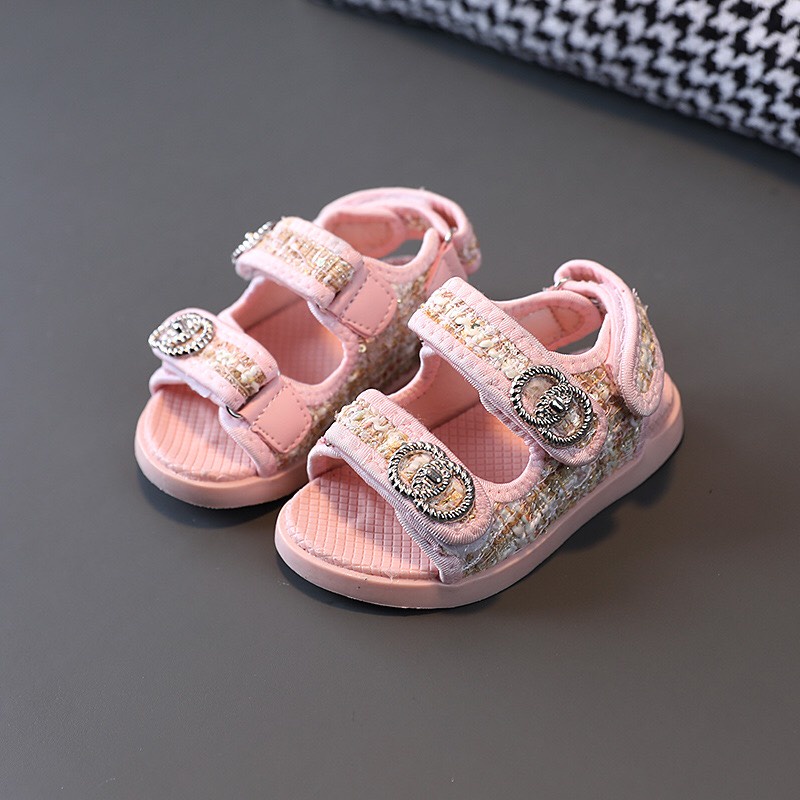 Sandal cho bé gái - Dép quai hậu chất dạ tex cực sang quai dán tiện lợi chống trơn trượt tốt phong cách Hàn Quốc M2006