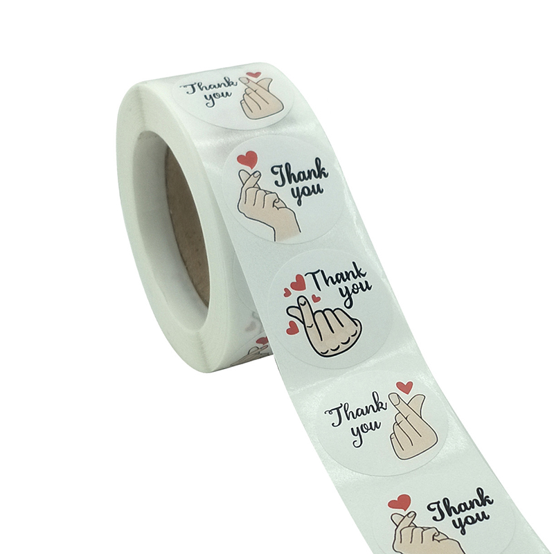 Thank You Sticker Floral Wedding Gift Decoration Sticker 500PCS/roll  OY