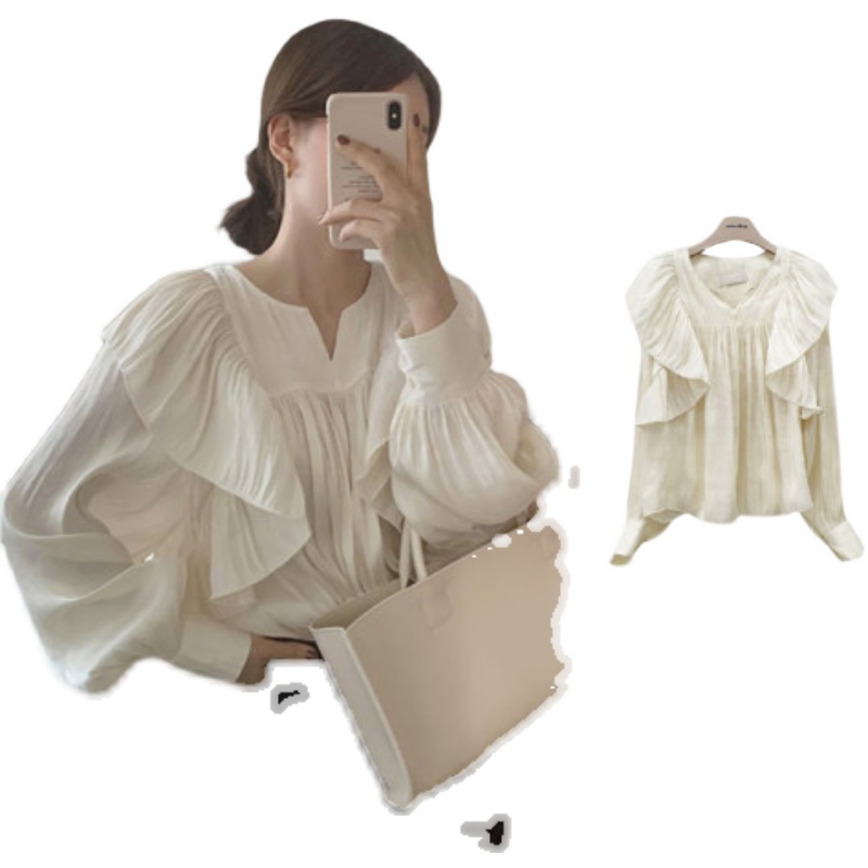 Áo Sơ Mi Tay Phồng Dài Thiết Kế Sang Trọng Thời Trang Mùa Xuân Cho Nữ