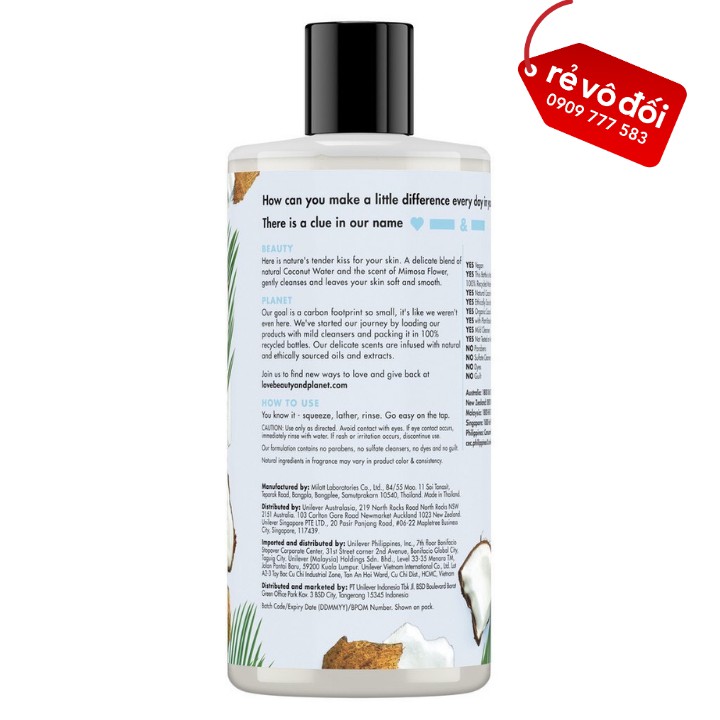 Combo 2 chai Sữa Tắm Dưỡng Dịu Nhẹ Love Beauty And Planet 400ml - Thái Lan | BigBuy360 - bigbuy360.vn