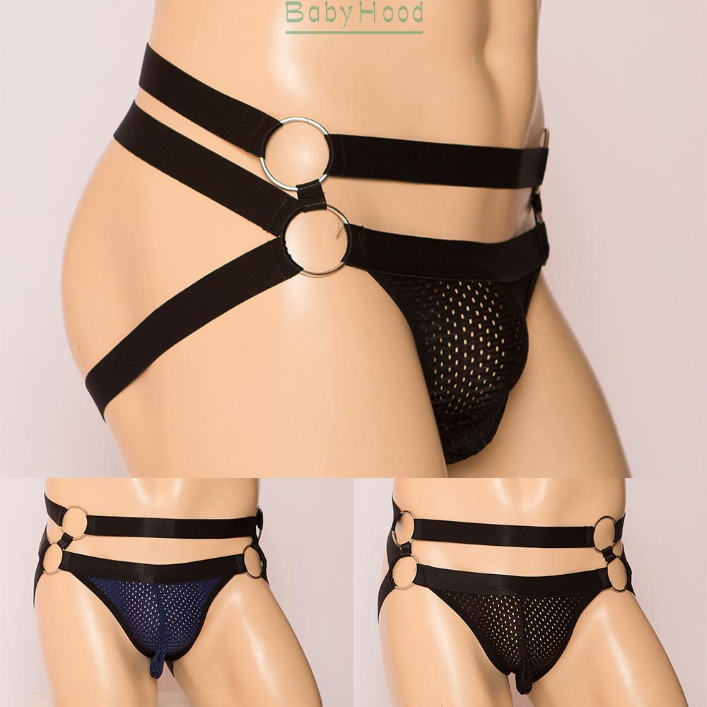 Mens Expose Jockstrap Pouch Enhancing V-Shaped Low waist Mesh Thong Underwear#BBHOOD