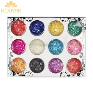 Set xà cừ vân đá, vân gỗ 12 hũ trang trí móng đủ màu