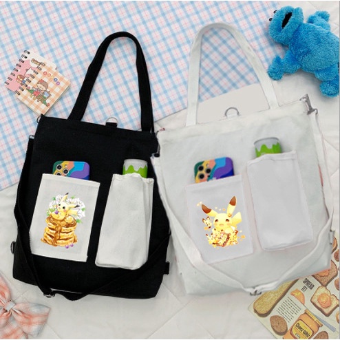 Túi Vải Tote Kiêm Balo doraemon TBL4 totoro vô diện chuột vàng shin  one piece sumikko jinbeisan kero CCS usagyu