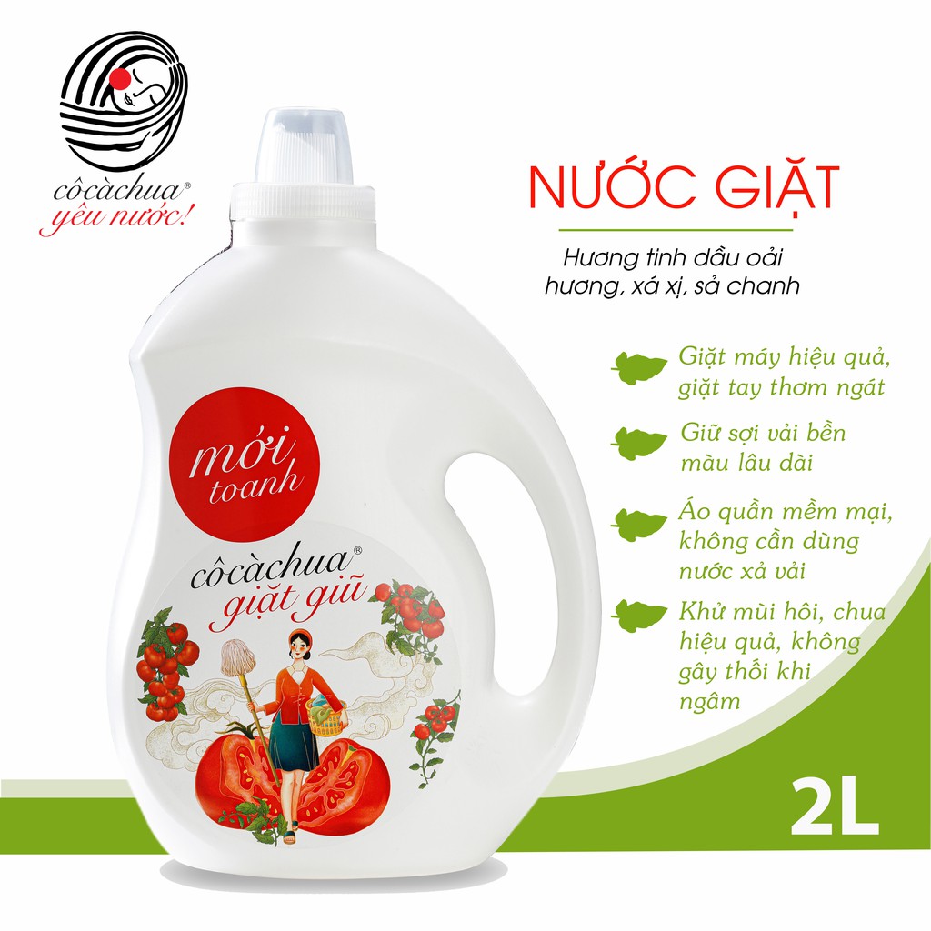 Nước Giặt Cô Cà Chua Mới Toanh Công Nghệ Mới An Toàn Nhẹ Dịu Cho Da 2L