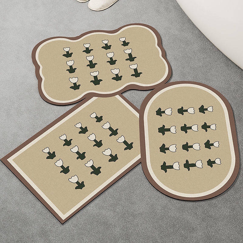 Combo 3 thảm lau chùi chân decor phòng xinh KT 40X60cm chống trượt thấm nước mix 3 hình Miibooshi D1.119.SET4