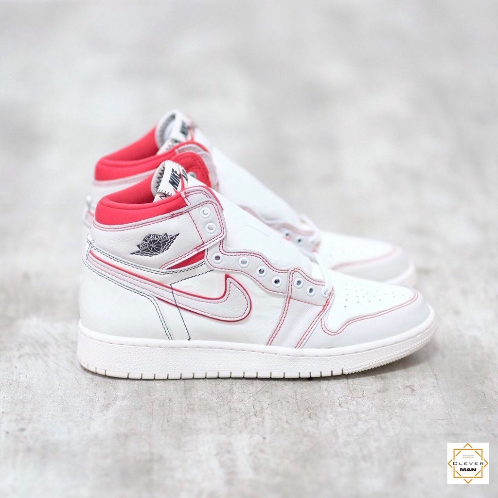 [FREESHIP+VOUCHER] Giày Thể Thao AIR JORDAN 1 Retro High Phantom Gym Red Trắng Full Viền đỏ Cực đẹp Cho Cả Nam Và Nữ