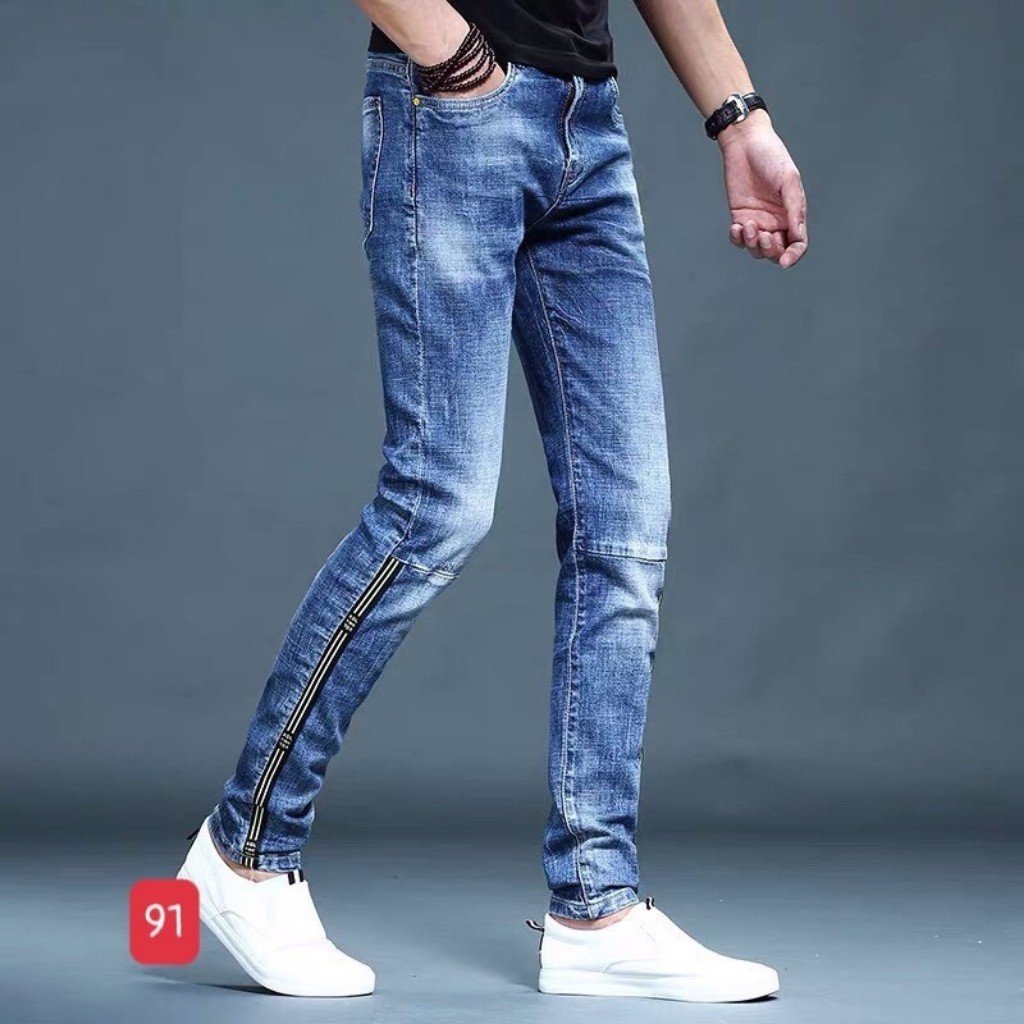 Quần Jean Nam Chất Bò AD91JM Phối Rách Xám Nhẹ Cá Tính Trẻ Trung JMGR | BigBuy360 - bigbuy360.vn