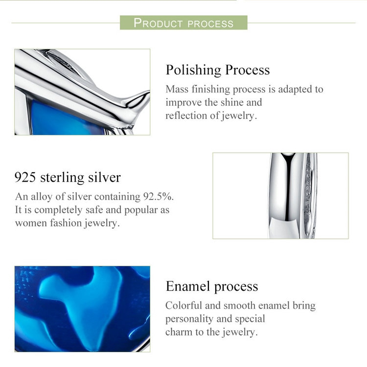 Mặt dây chuyền BAMOER SCC664 hình máy bay thiết kế tinh tế đáng yêu