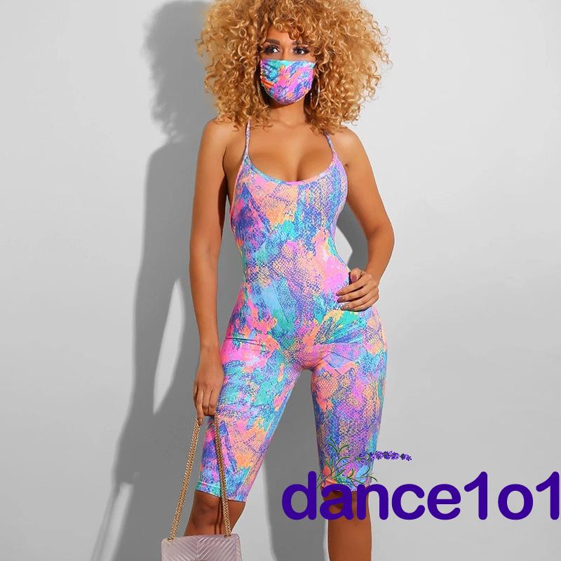 Jumpsuit sát nách in họa tiết thiết kế hở lưng quyến rũ | BigBuy360 - bigbuy360.vn