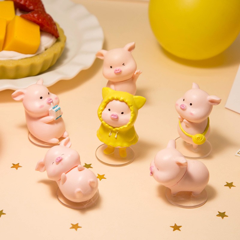 Heo Con trang trí ô tô, bàn làm việc, bánh kem đáng yêu KÈM KEO dễ thương Sét 6 chú heo con 💕FREESHIP 50k💕 - dear.ladies