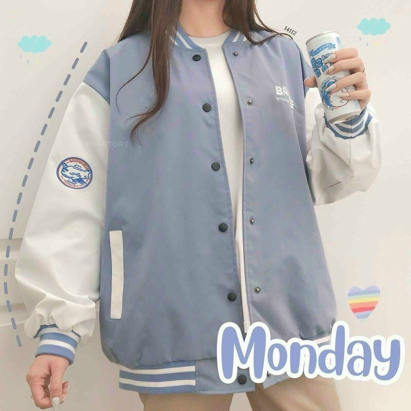 Áo khoác cardigan nữ phối chữ Badge siêu cá tính giá rẻ cực hot