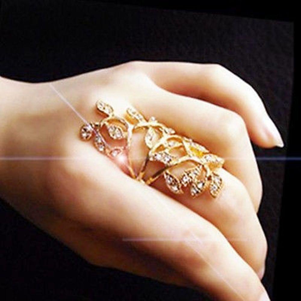 Set Nhẫn Đeo Khớp Ngón Tay Hình Lá Rơi Phong Cách Mới Thanh Lịch Sang Trọng