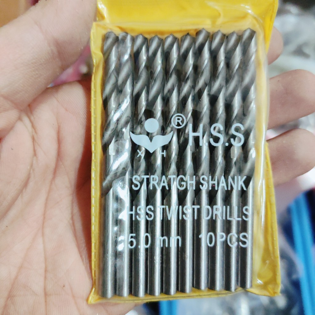 10Mũi khoan gỗ 5mm, dùng khoan gỗ, khoan tôn, lắp máy khoan cầm tay phổ thông (SS3581)