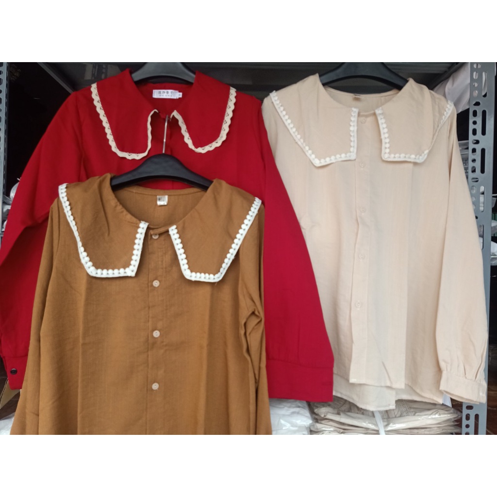 Áo babydoll cổ bèo tiểu thư hàng QCCC A503