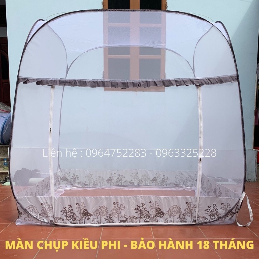 Mùng chụp tự bung người lớn đỉnh vuông Kiều Phi - Màn chụp tự bung có viền chân chống muỗi tuyệt đối