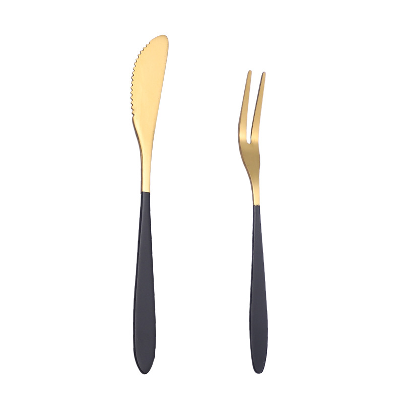 Nĩa/Dao Ăn Trái Cây Bằng Thép Không Gỉ Thiết Kế Đẹp Mắt Chất Lượng Tốt