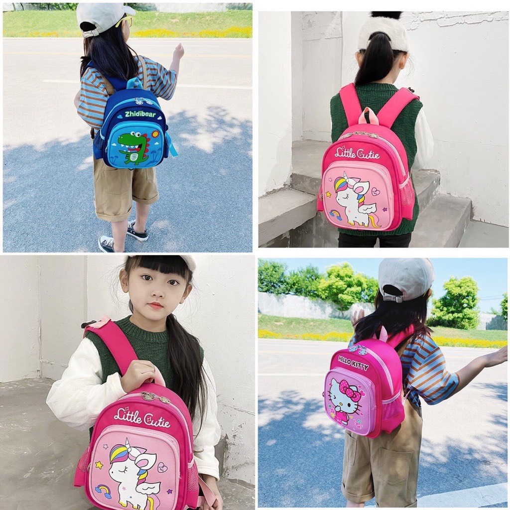 Balo cho bé trai - gái mầm non hoạt hình , ba lô trẻ em mẫu giáo siêu ngộ nghĩnh EMMIT BL50