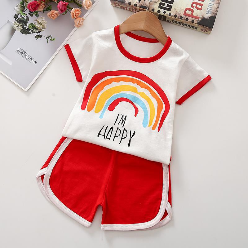 Bộ quần áo cotton hàng Quảng Châu cho bé FUHA, bộ đồ họa tiết hoạt hình cute đáng yêu cho bé