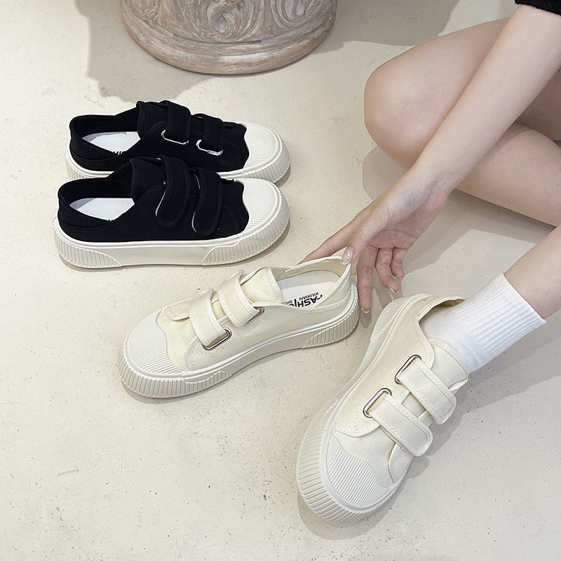 Giày canvas đế dày quai dán phong cách hàn quốc hàng quảng châu ulzzang loại 1 .