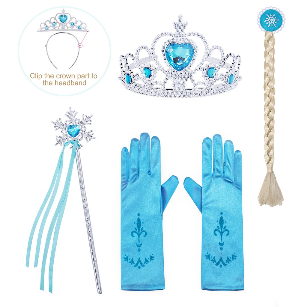 Pretty Princess Elsa Costume Set for Baby Halloween Christmas Birthday Party Cosplay Gift