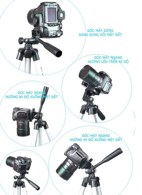 GẬY CHỤP ẢNH 3 CHÂN TRIPOD 3110 (chân quay livestream hoặc chụp ảnh)