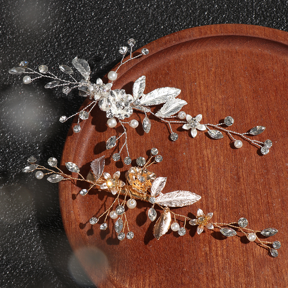 Thời Trang|Kẹp Tóc|Trâm Cài Tóc Hình Hoa Bằng Hợp Kim Cho Cô Dâu|Băng Đô Cài Tóc Cô Dâu/Nhiều Màu