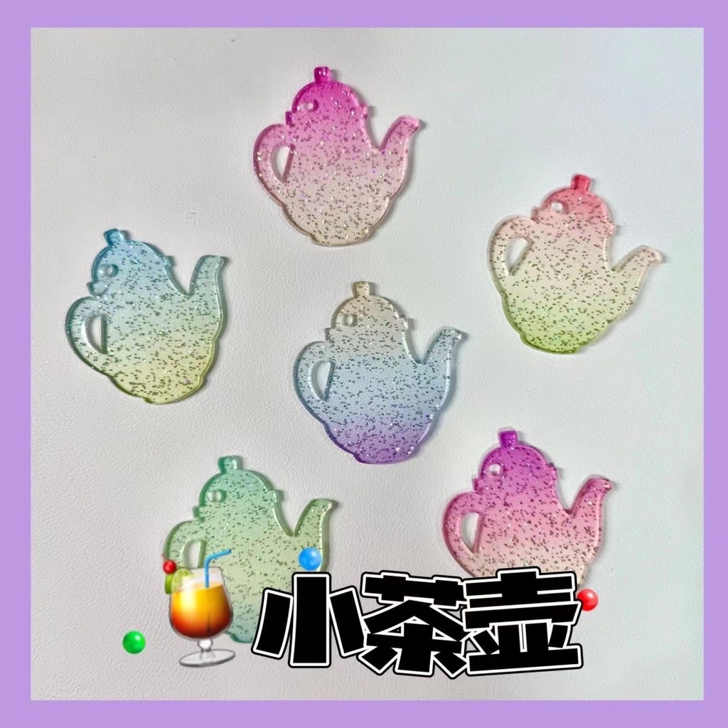 Peach Gourmet Burger milk tea cake acrylic DIY pendant key chain