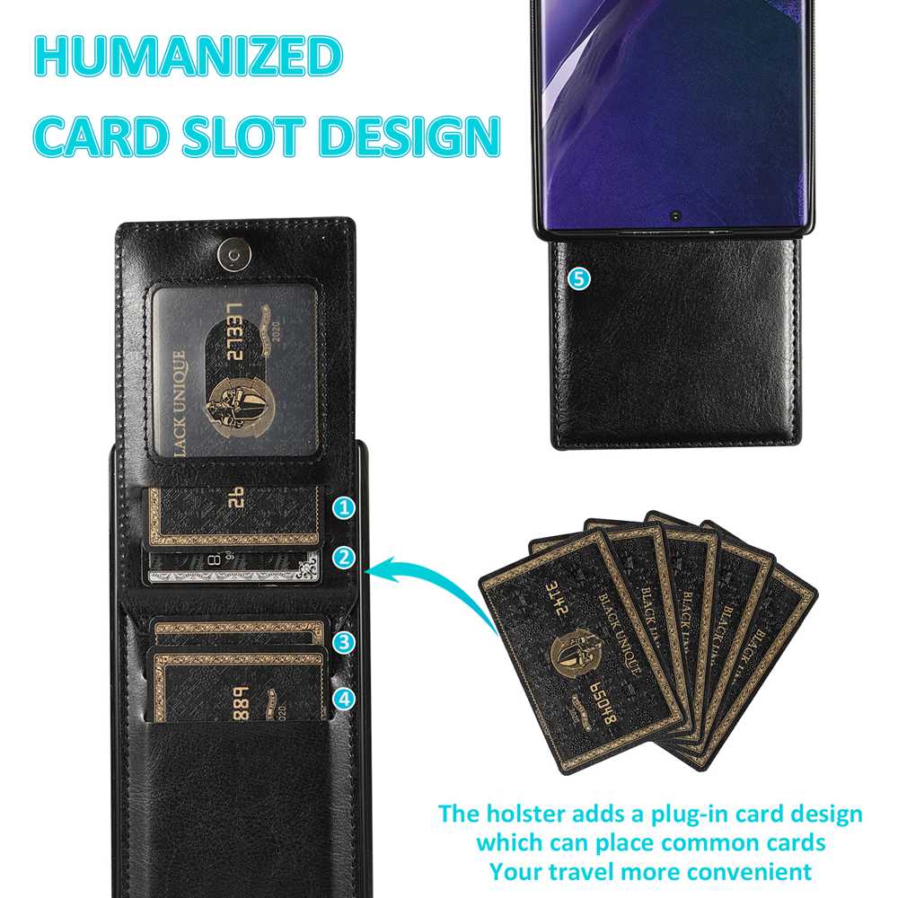 Ốp điện thoại da có ngăn đựng thẻ và giá đỡ chống sốc ZY-07 cho Samsung Galaxy Note 8 9 10 Plus 20 Ultra